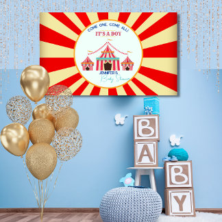 Circus Themed Baby Dusche Party Banner
