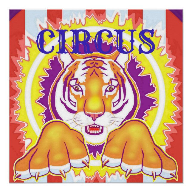 Circus Tiger 20x20 Poster (Vorderseite)