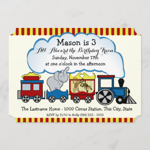 Circus Train Kindergeburtstag Einladung