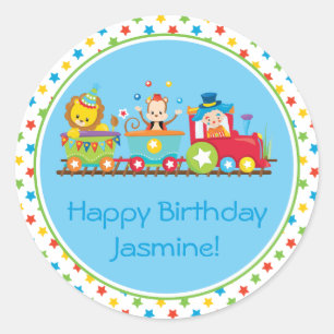 Circus Train   Zugwagen   PERSONALISIERT Runder Aufkleber