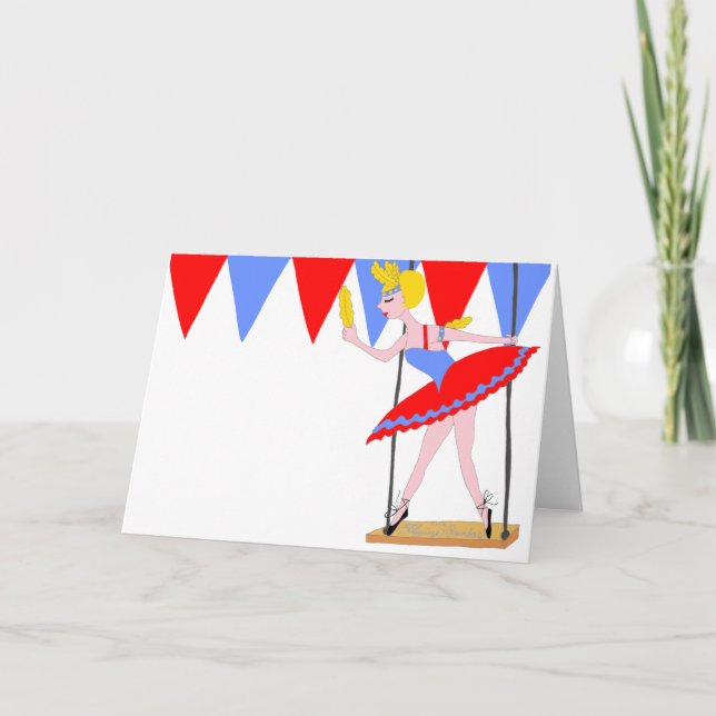 Circus Trapeze Artist Circus Party Karte (Vorderseite)