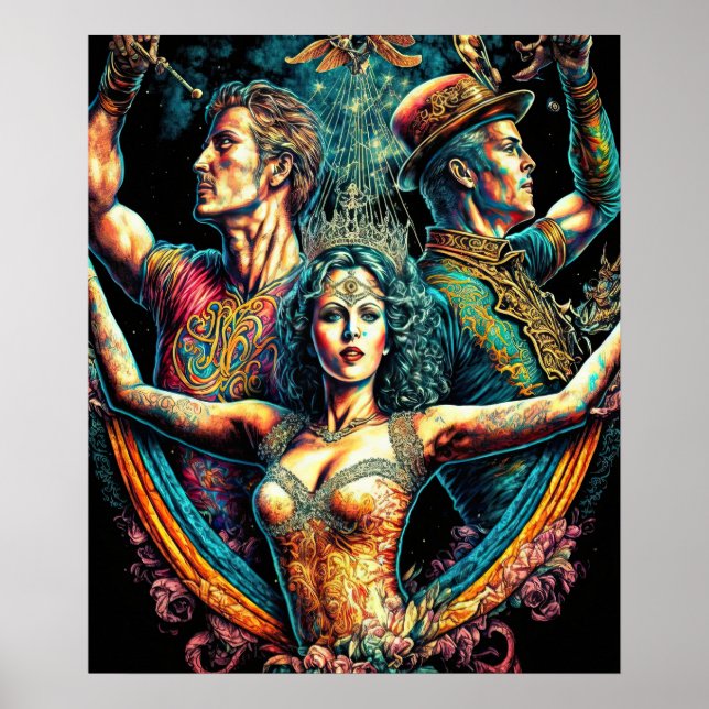 Circus Trapeze Artists Performer Cirque Vaudeville Poster (Vorne)