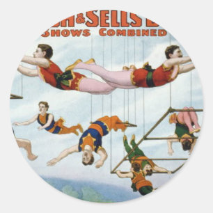 Circus Trapeze Runder Aufkleber
