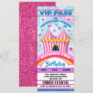 Circus VIP Pass Tickets Geburtstag Einladung