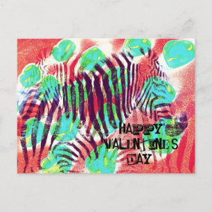 Circus zebra - glücklicher Valentinstag Feiertagspostkarte