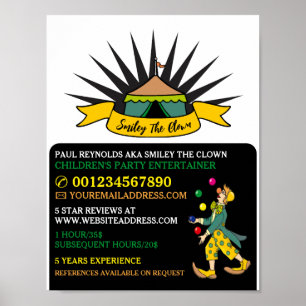 Circus Zent Clown, Kinder Entertainer, Clownwerbun Poster