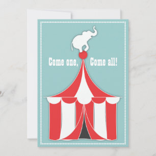 Circus Zent & Elephant Kindergeburtstag Party Einladung