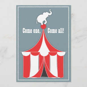 Circus Zent & Elephant Kindergeburtstag Party Einladung