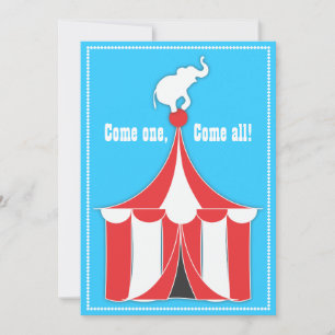Circus Zent & Elephant Kindergeburtstag Party Einladung