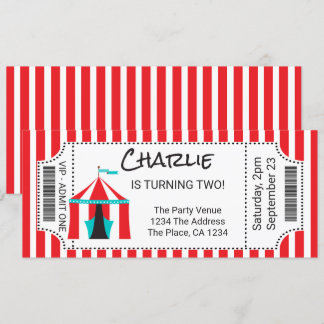 Circus Zent Novelty Ticket Personalisiert Einladung