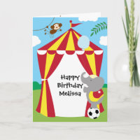 Circus Zent und Tiere Geburtskarte
