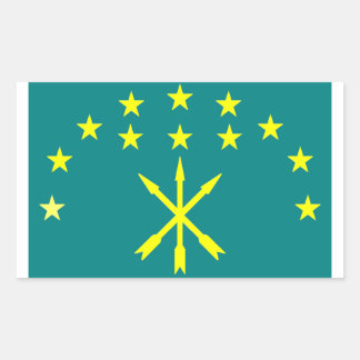 Cirkassische israelische Flagge Rechteckiger Aufkleber