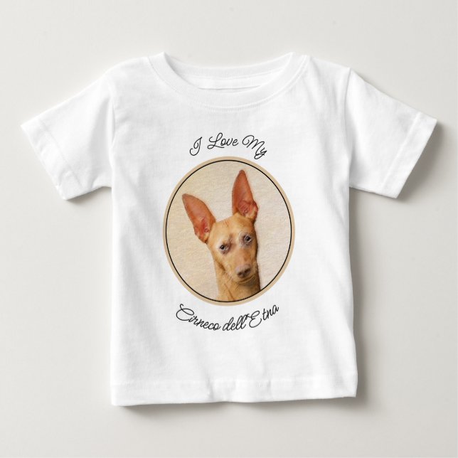 Cirneco dell’Etna Malerei - Niedliche Original Hun Baby T-shirt (Vorderseite)