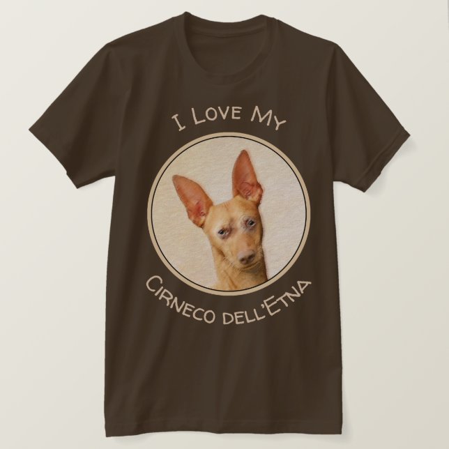 Cirneco dell’Etna Malerei - Niedliche Original Hun T-Shirt (Design vorne)