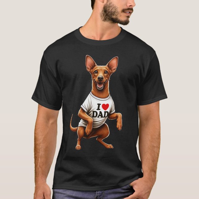 Cirneco Dell'Etna Dad I Love Dad Dog Lover T-Shirt (Vorderseite)