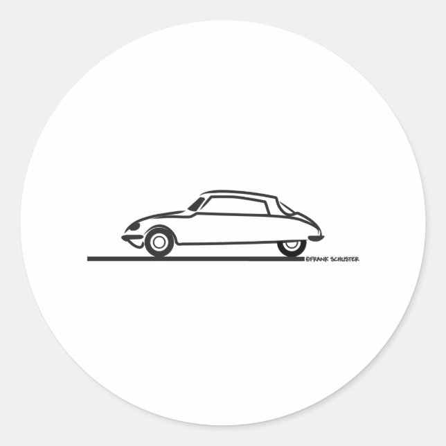 Ciroen DS 21 Pallas Runder Aufkleber (Vorderseite)