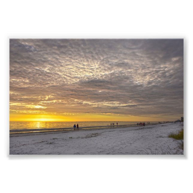 Cirrocumulus Wolken bei Fort Myers Beach Sunset Fotodruck (Vorne)
