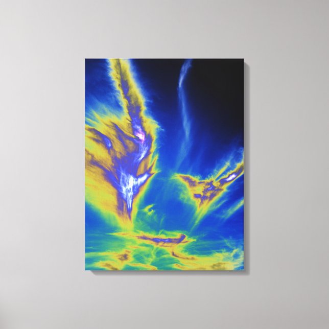 Cirrus Clod Form Beach Card Akryllische Printwerbu Leinwanddruck (Vorderseite)