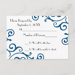 Cirrus Ivory (blau) RSVP-Karte RSVP Karte