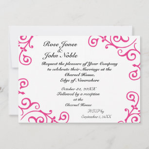 Cirrus Ivory (Magenta) Einladung zur Hochzeit
