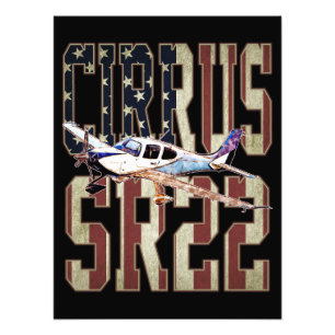 Cirrus SR22 Flugzeug Vintage Vereinigte Staaten Fl Fotodruck