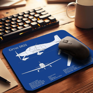 Cirrus SR22 - Flugzeugherstellungspläne für Zeichn Mousepad