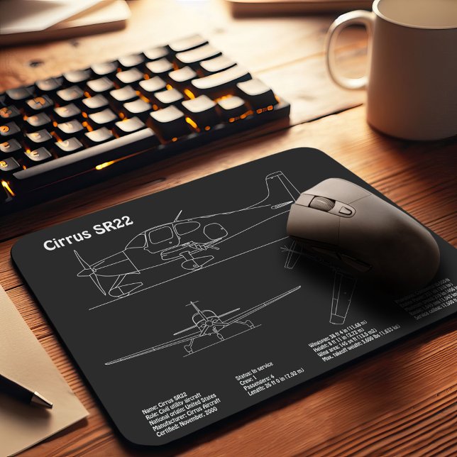 Cirrus SR22 - Flugzeugkonzept Zeichnend Pläne PD Mousepad (Von Creator hochgeladen)