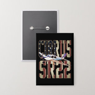 Cirrus SR22 Luftfahrzeuge Vintage Flagge der Verei Button