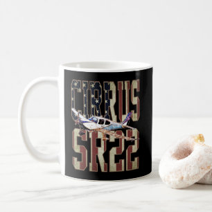 Cirrus SR22 Luftfahrzeuge Vintage Flagge der Verei Kaffeetasse