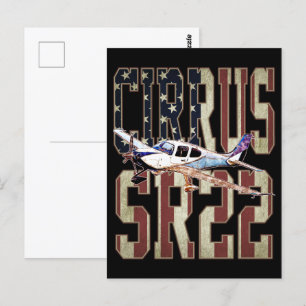 Cirrus SR22 Luftfahrzeuge Vintage Flagge der Verei Postkarte