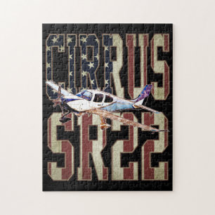 Cirrus SR22 Luftfahrzeuge Vintage Flagge der Verei Puzzle