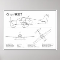 Cirrus SR22T - Flugzeugkonzept Zeichnend Pläne BD