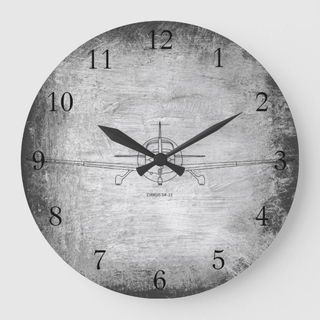 Cirrus SR-22-Flugzeug Große Wanduhr (Vorderseite)