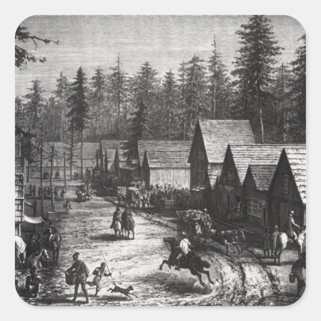 Cisco, Station Landkreis von Placer Quadratischer Aufkleber (Vorderseite)