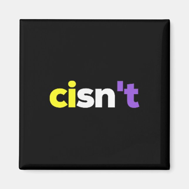 Cisnt Non-Binary Lgbtq Pride, Enby Present _ Nonbi Magnet (Vorne)