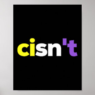 Cisnt Non-Binary Lgbtq Pride, Enby Present _ Nonbi Poster