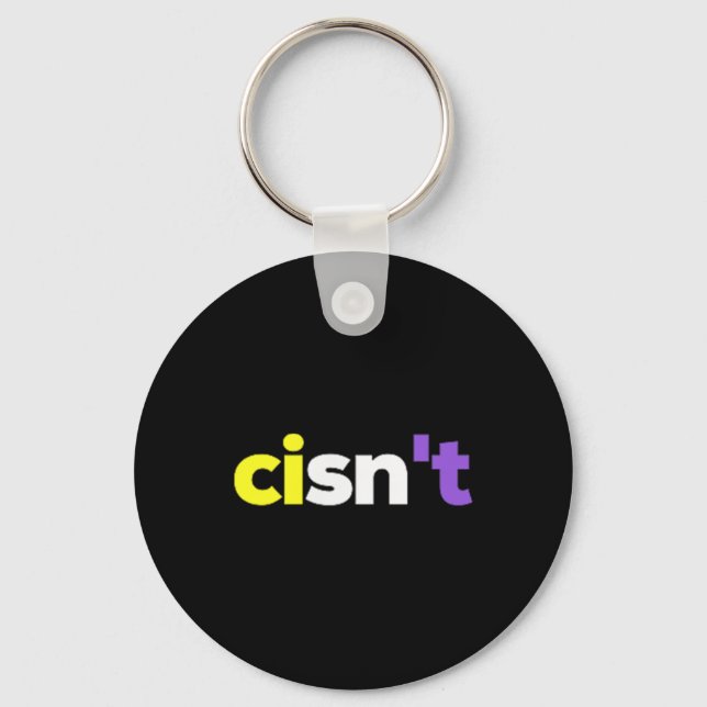 Cisnt Non-Binary Lgbtq Pride, Enby Present _ Nonbi Schlüsselanhänger (Vorderseite)