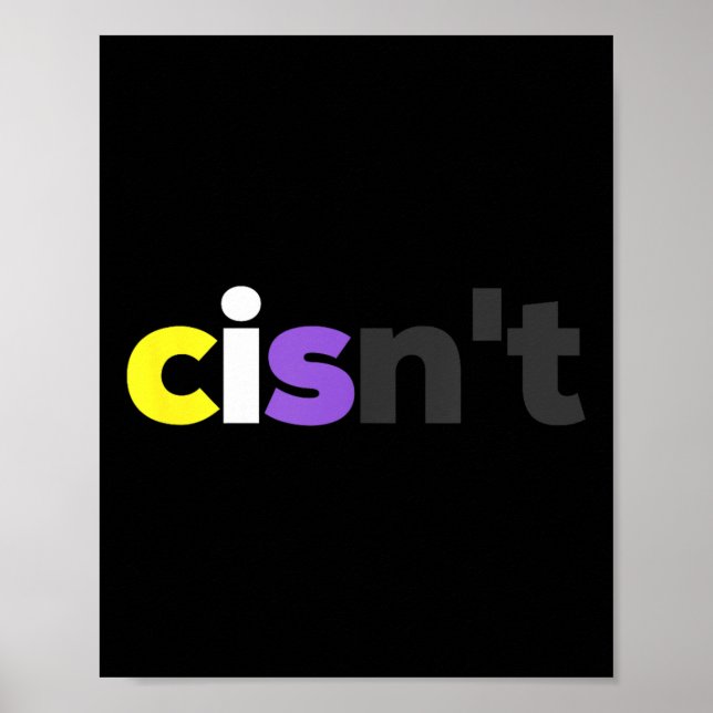 Cisnt Non-Binary Lgbtq Pride - Funny Cisnt Lgbt No Poster (Vorne)