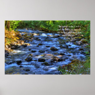 Cispus River HDR, Print w/Scripture Verse Poster