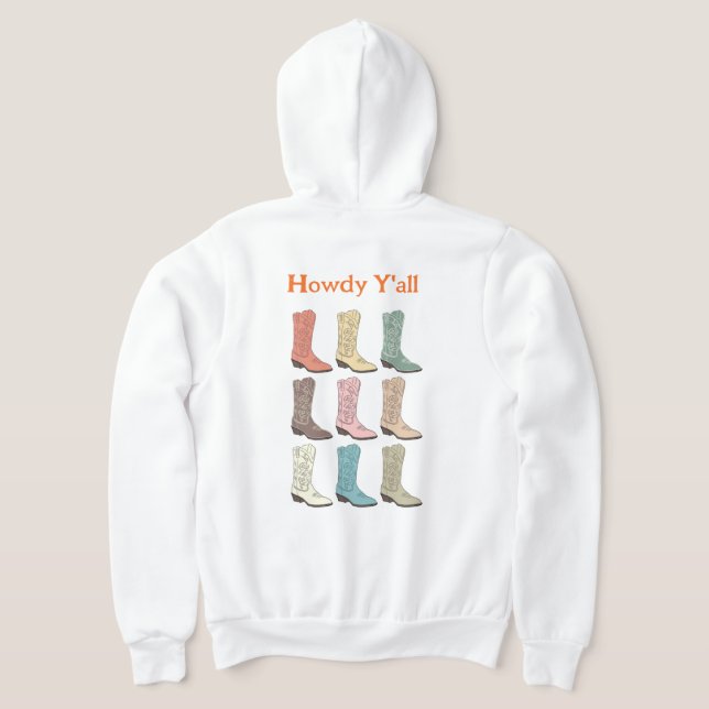 CISV Austin Cowboy Boots Zipper Men's Hoodie (AblageHinten)