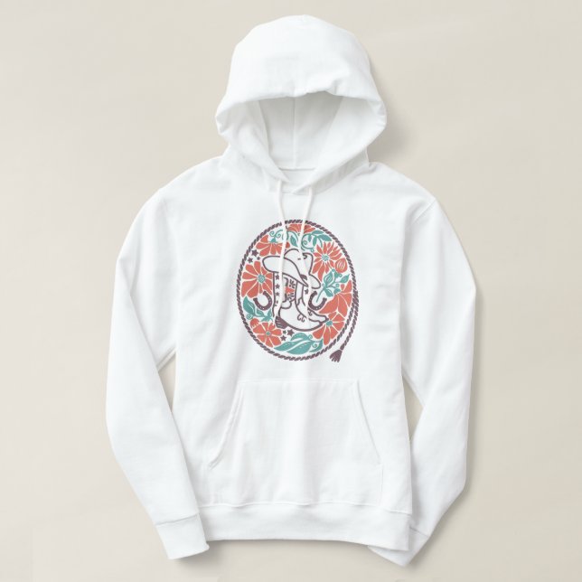 CISV Austin Cowboy-Hut, Stiefel und dekorativer Sc Hoodie (Design vorne)