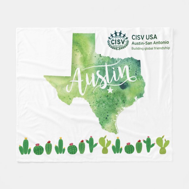 CISV Austin Environmental Green Large Blanked Fleecedecke (Vorderseite (Horizontal))