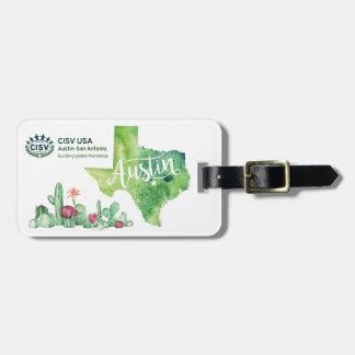 CISV Austin Green Environmental Luggage Tag Gepäckanhänger