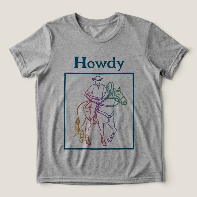 CISV Austin Howdy Cowboy Kid's Tri-Blend Shirt (Design Vorderseite)