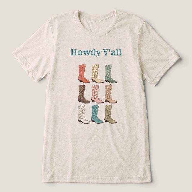 CISV Austin Howdy Y'all Men s Tri-Blend Shirt (Design Vorderseite)