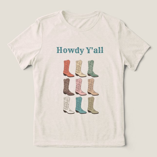 CISV Austin Howdy Y'all Women's Tri-Blend Shirt (Design Vorderseite)