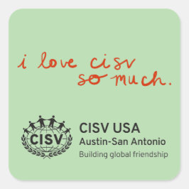 CISV Austin "Ich Liebe CISV so viel." Aufkleber