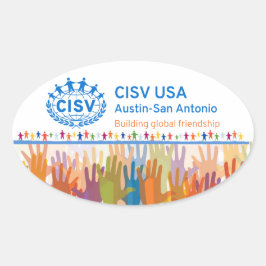 CISV-Austin-Logo-Bumper/Computer (Set 4) Ovaler Aufkleber