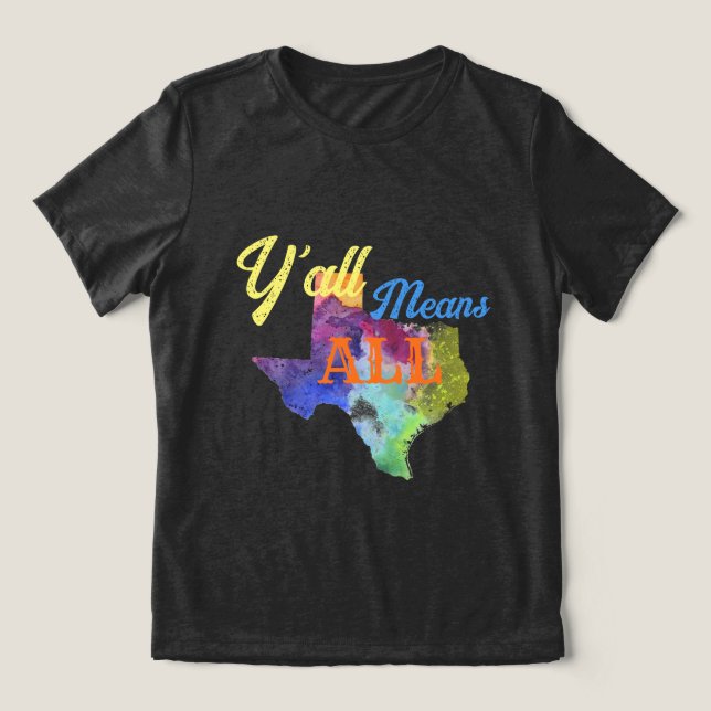CISV Austin "Y'all Means All" Frauen Tri-Blend Shirt (Design Vorderseite)