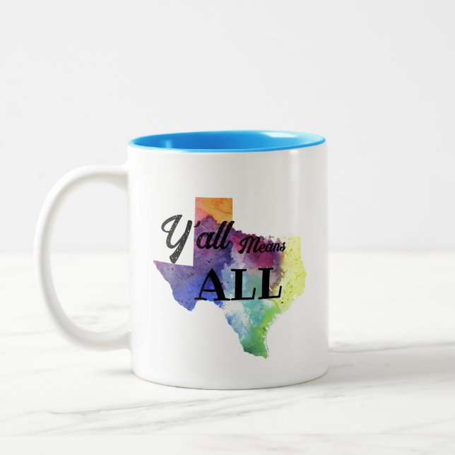 CISV Austin "Y'all Means All" Zweifarbige Tasse (Links)